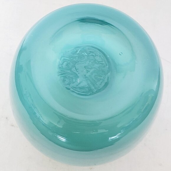 One Glass.Ful Hand Blown Light Blue Cased Glass Votive, Art Glass Candleholders - Picture 3 of 6